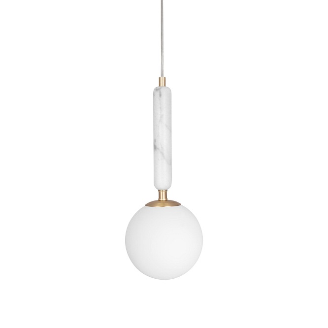 Marmurowa biała lampa wisząca Torrano
